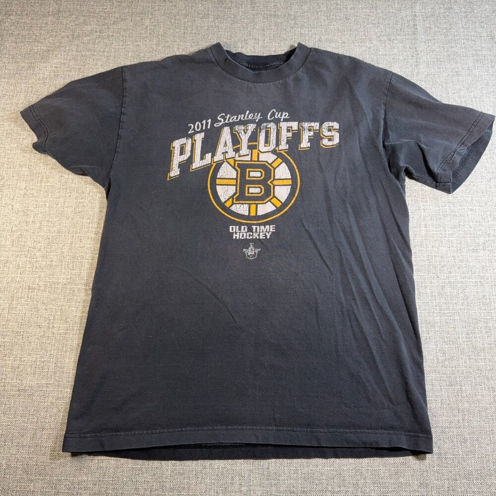 Boston Bruins 2011 Stanley Cup Playoffs Shirt Mens L Old Time Hockey NHL